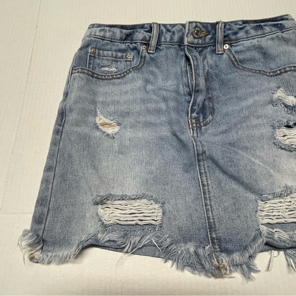 Forever 21 Distressed Denim Skirt - Picture 3 of 7